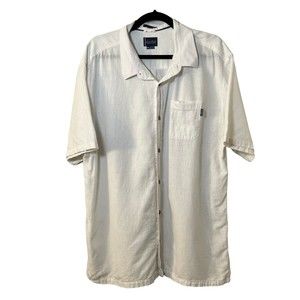 Jack O'Neill White Linen Blend Button Down Shirt Men's Size XXL